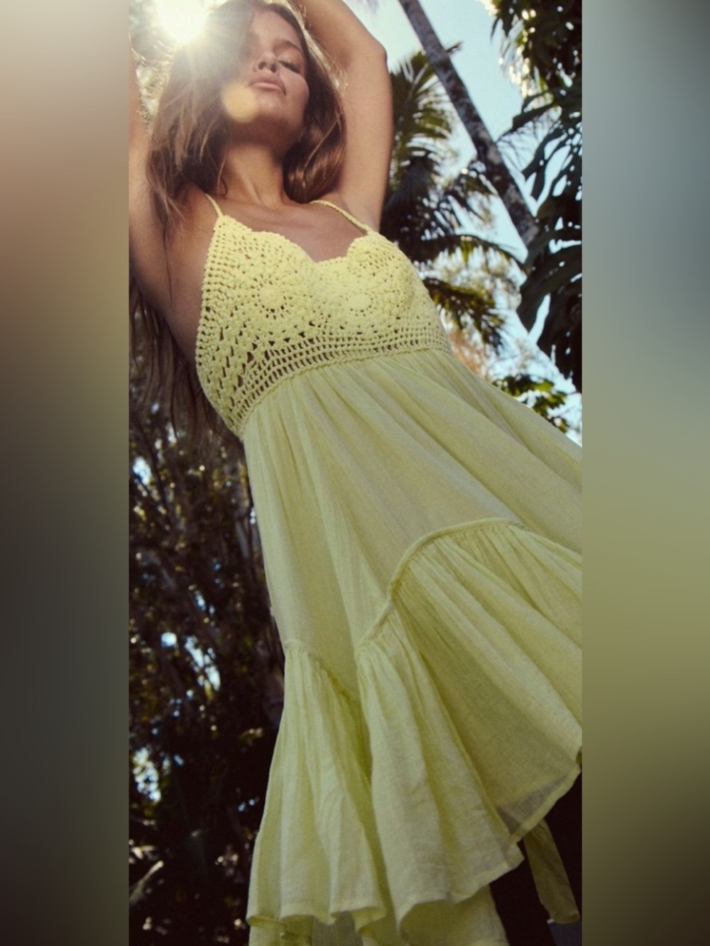 NWT FREE PEOPLE SANDOLL Cotton mini Dress 
size small
Luminary Green
SOLD OUT